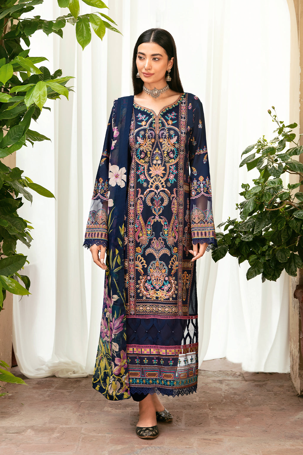 Ramsha 3 Piece Custom Stitched Suit - Blue - LB285975