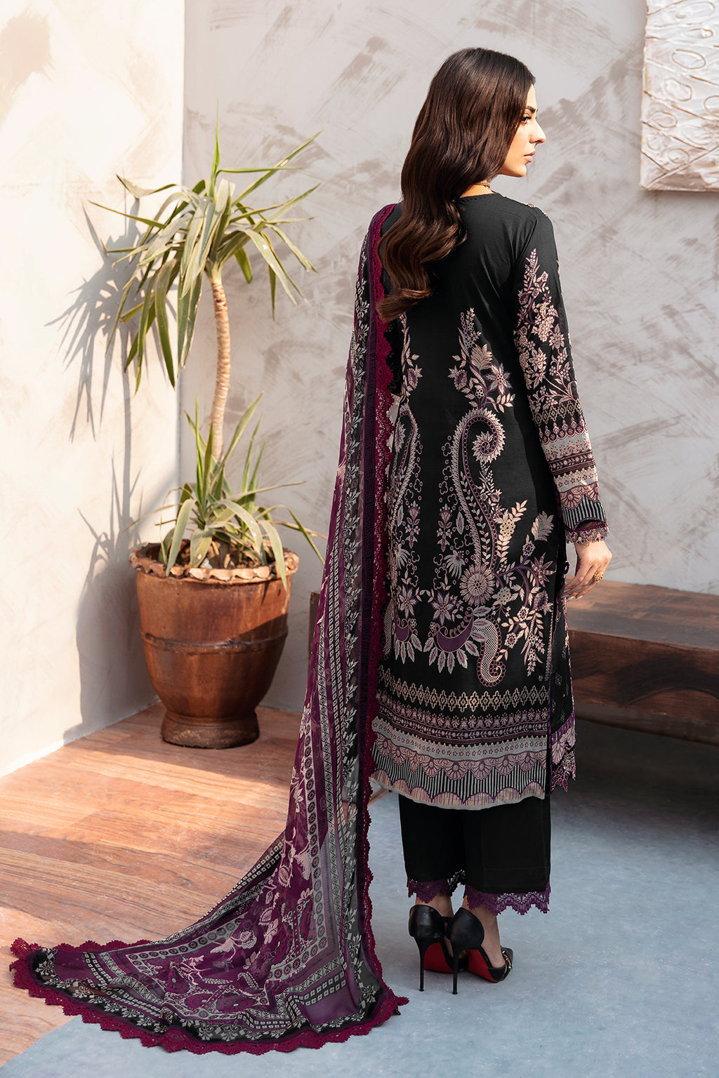 Ramsha 3 Piece Custom Stitched Suit - Black - LB285956