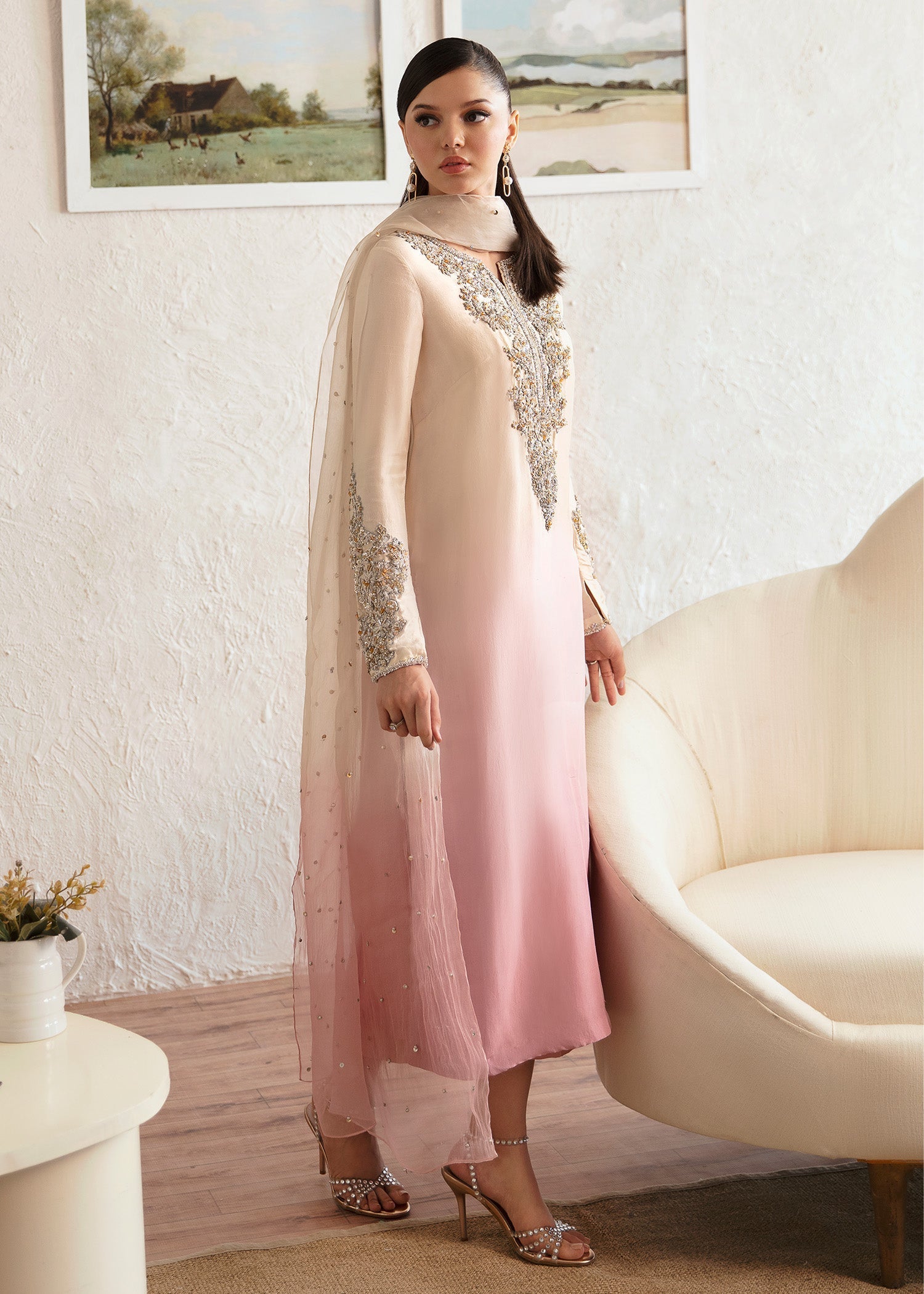 Kanwal Malik 3 Piece Pret Suit - Pink - LB287409