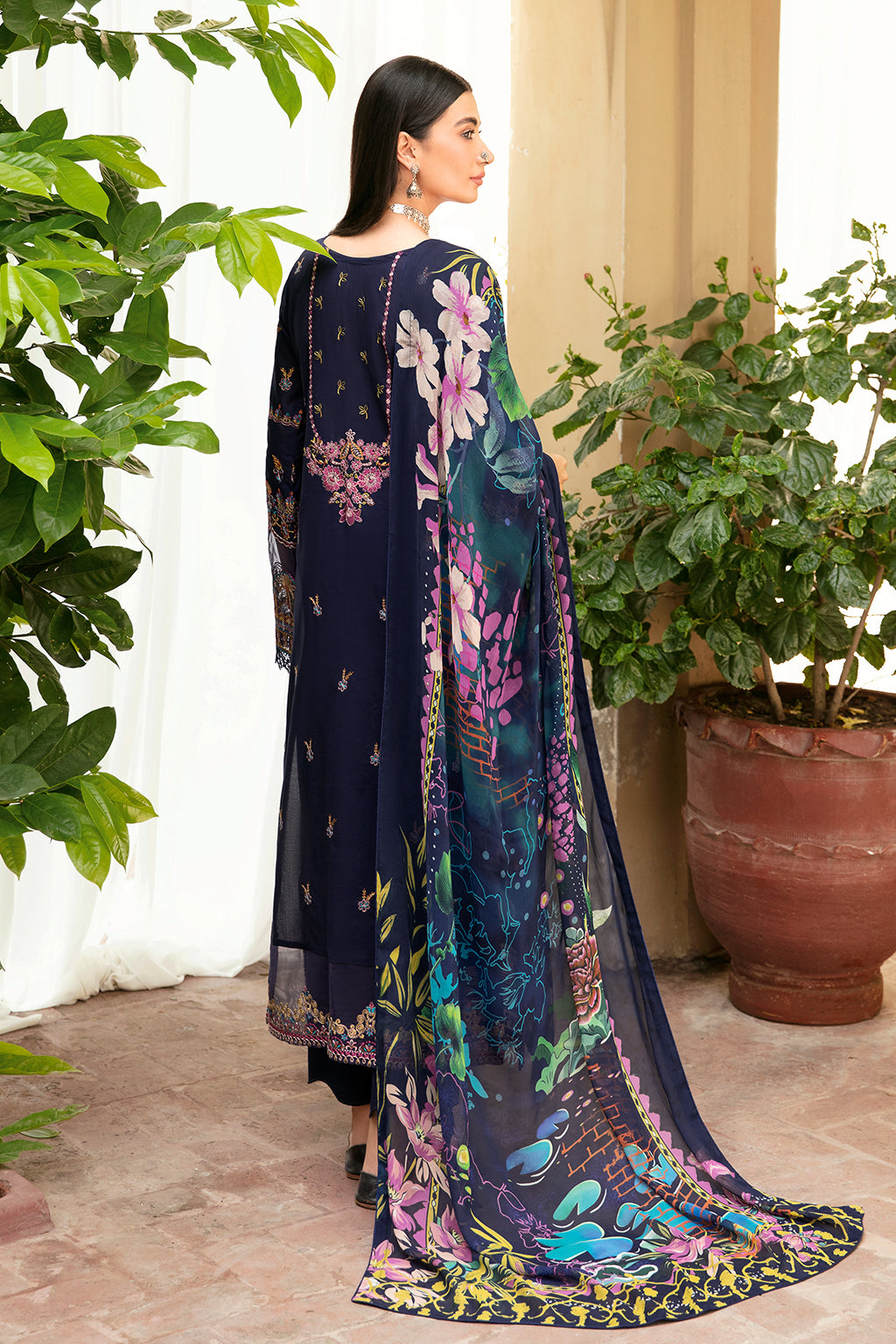 Ramsha 3 Piece Custom Stitched Suit - Blue - LB285975