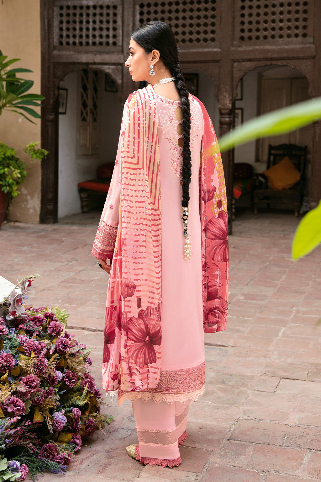 Ramsha 3 Piece Custom Stitched Suit - Pink - LB285979