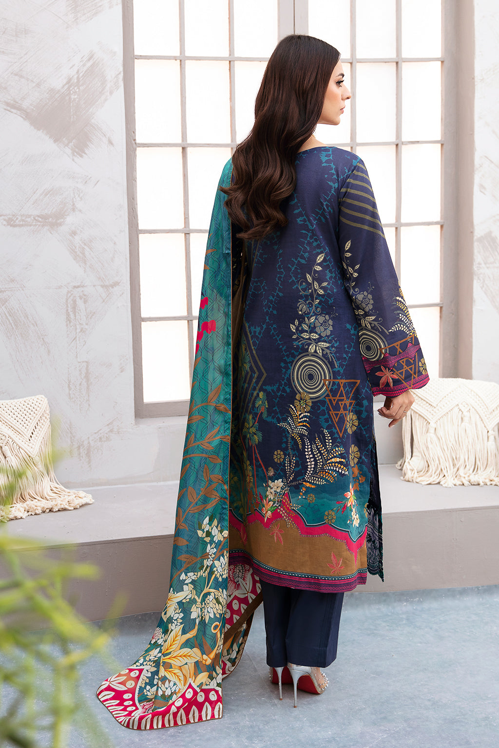 Ramsha 3 Piece Custom Stitched Suit - Blue - LB285954