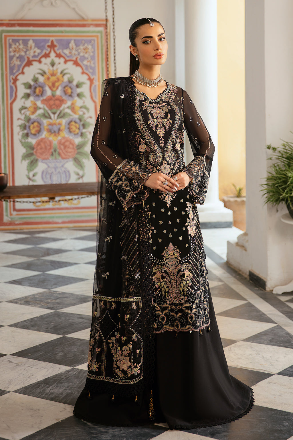 Ramsha 3 Piece Custom Stitched Suit - Black - LB28954