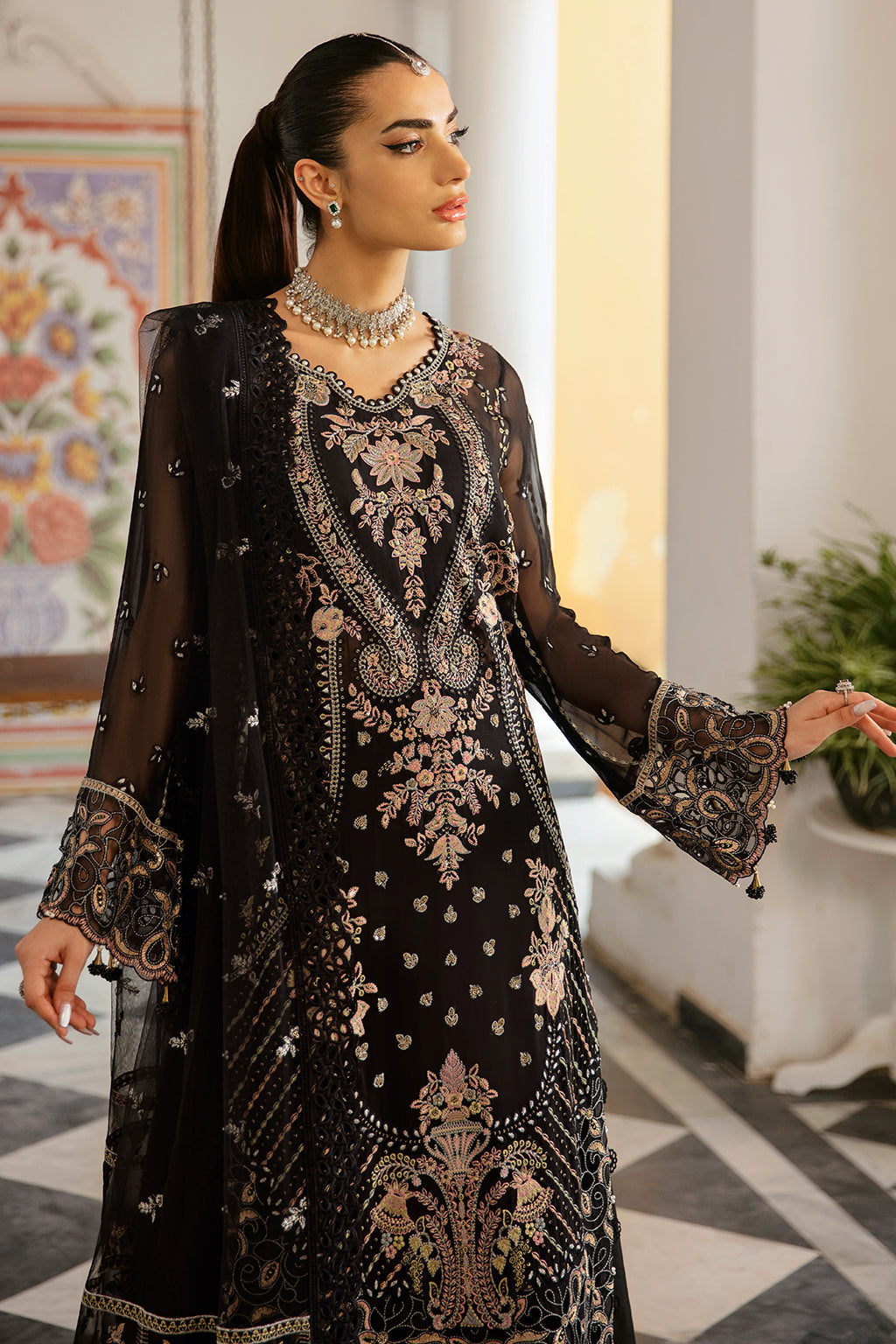 Ramsha 3 Piece Custom Stitched Suit - Black - LB28954