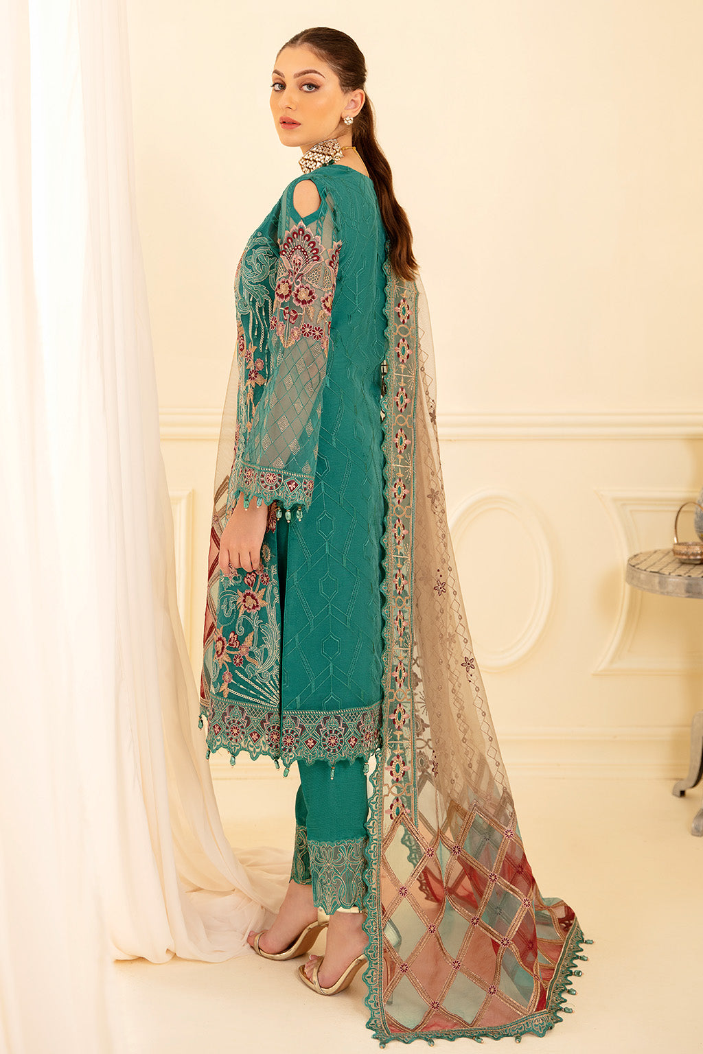 Ramsha 3 Piece Custom Stitched Suit - Green - LB26837