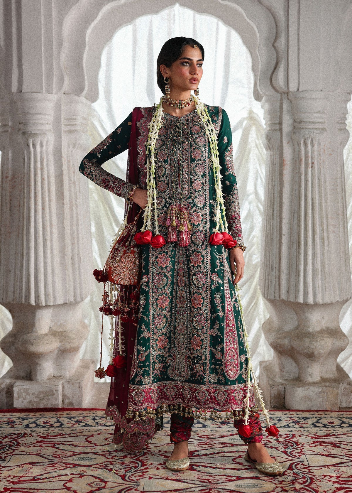 Hussain Rehar 3 Piece Custom Stitched Suit - Green - LB31344