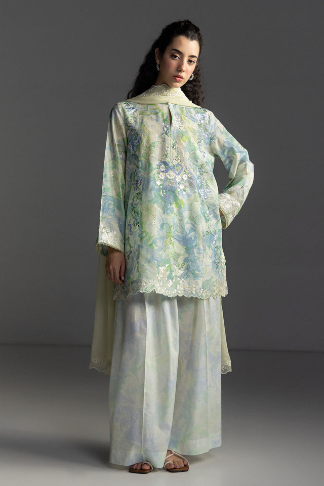 Zara Shahjahan 3 Piece Custom Stitched Suit - Yellow - LB31174