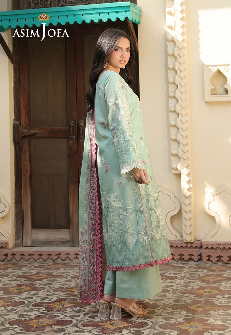 Asim Jofa 3 Piece Custom Stitched Suit - Green - LB29794