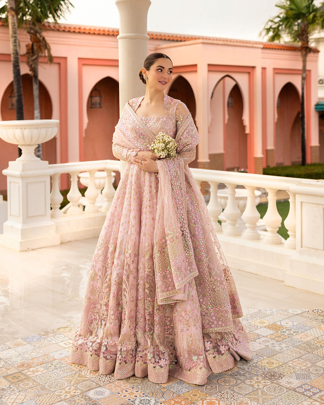 Faiza Saqlain 3 Piece Custom Stitched Suit - Pink - LB288992