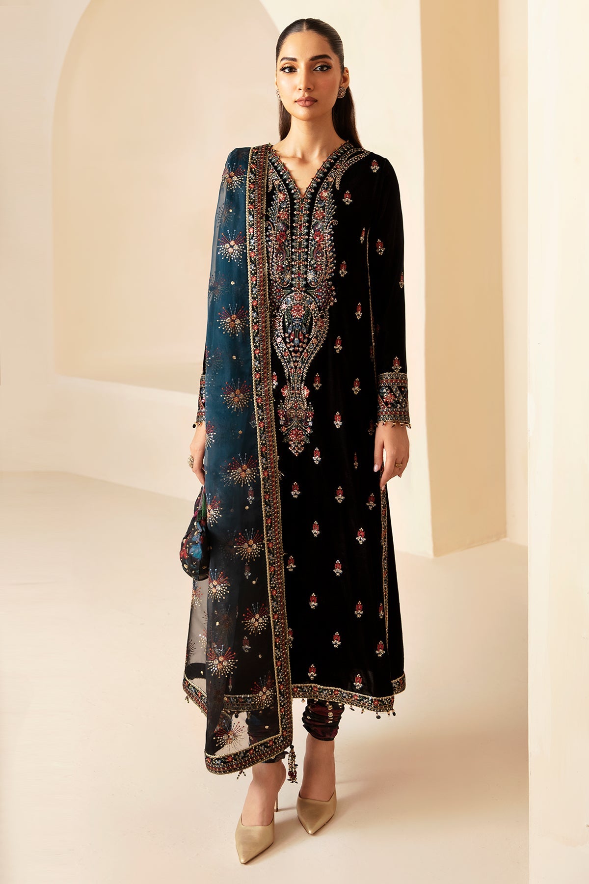 Libasco Jazmin 3 Piece Custom Stitched Suit - Blue - LB288334