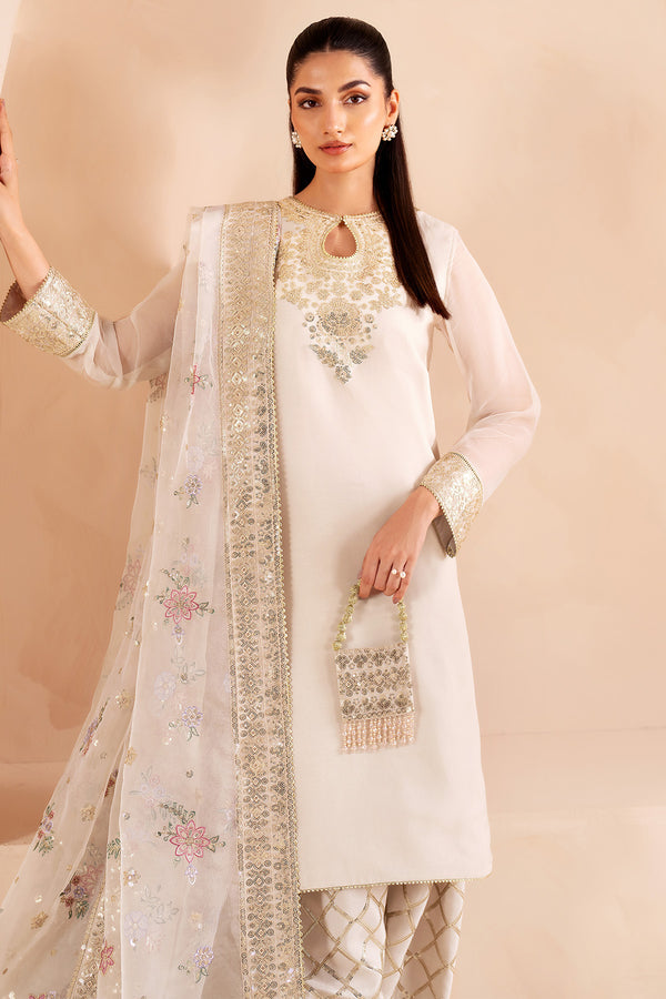 Farasha 3 Piece Custom Stitched Suit - Off-White - LB289063