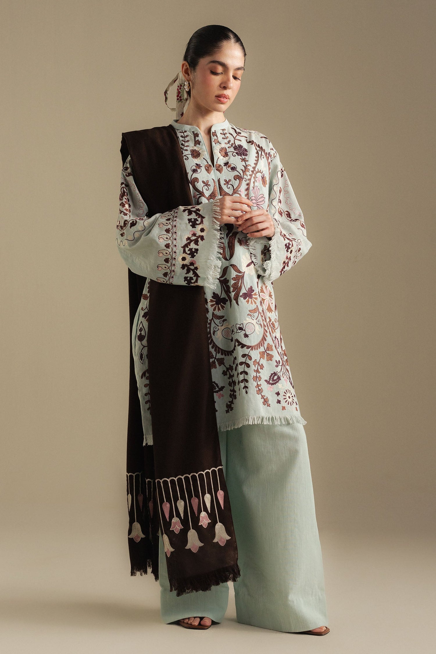 Zara Shahjahan 3 Piece Custom Stitched Suit - Green - LB30996