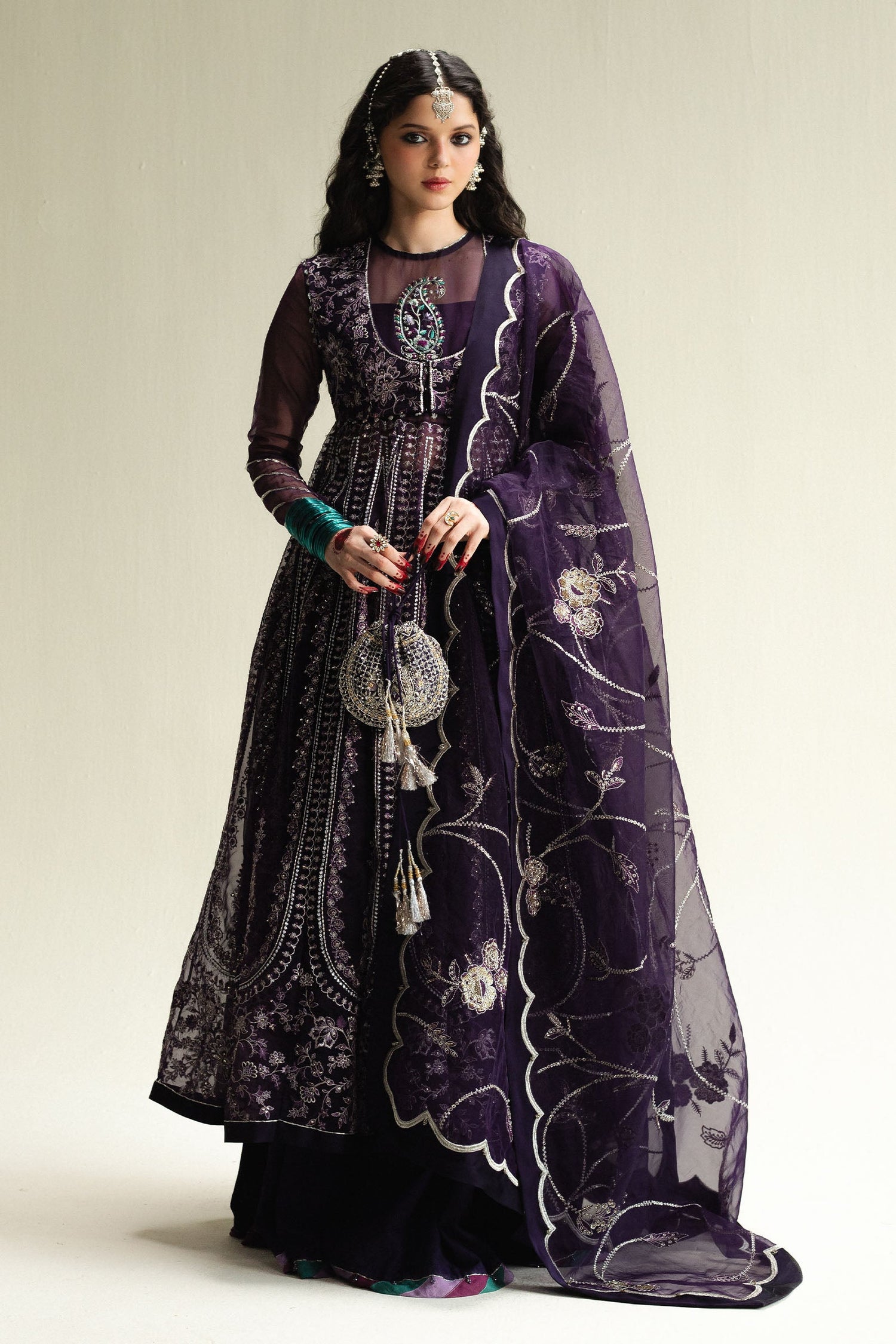 Zara Shahjahan 3 Piece Custom Stitched Suit - Purple - LB31382