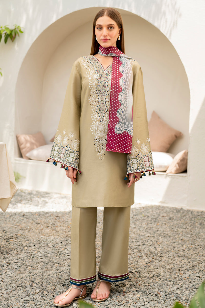 Jazmin 3 Piece Custom Stitched Suit - Beige - LB287325