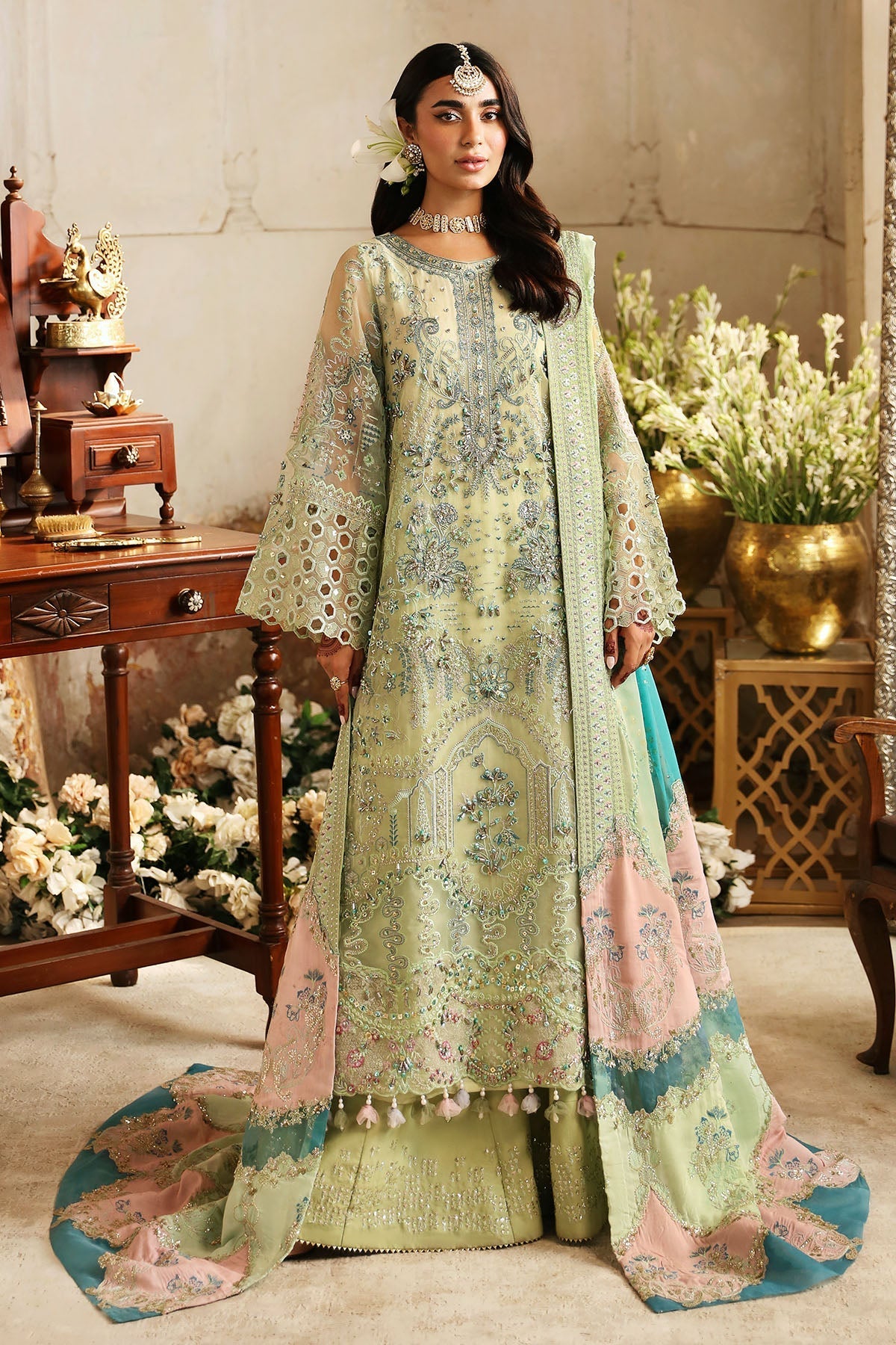 Nureh 3 Piece Custom Stitched Suit - Green - LB287877