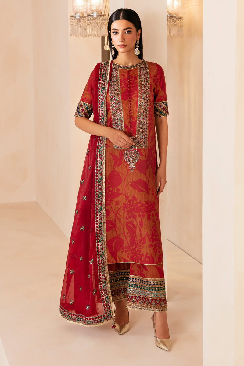 Jazmin 3 Piece Custom Stitched Suit - Orange - LB287954