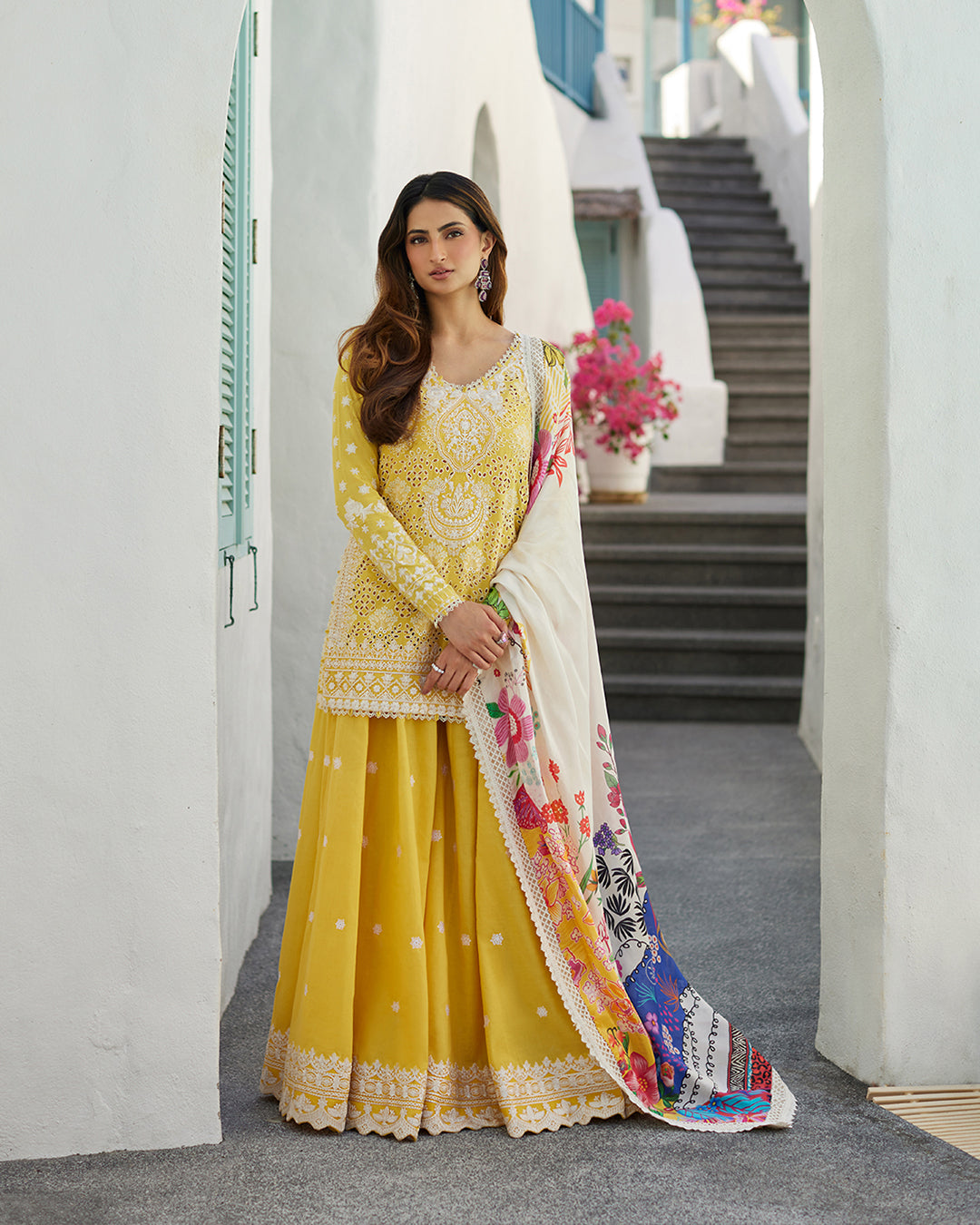 Faiza Saqlain 3 Piece Custom Stitched Suit - Yellow - LB286667