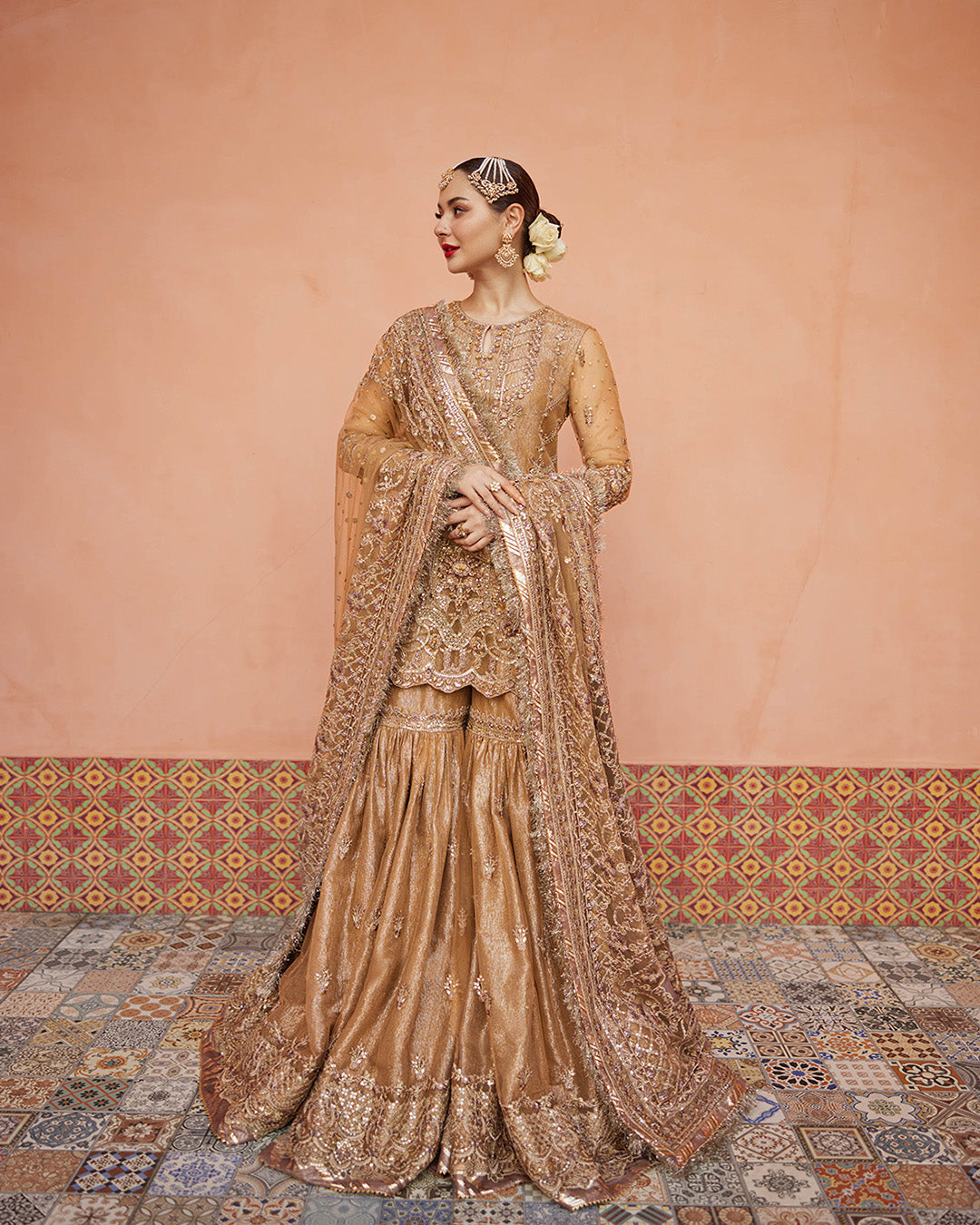 Faiza Saqlain 3 Piece Custom Stitched Suit - Beige - LB288222