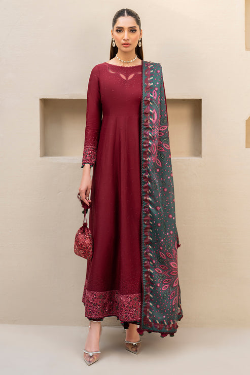 Jazmin 3 Piece Custom Stitched Suit - Maroon - LB286777