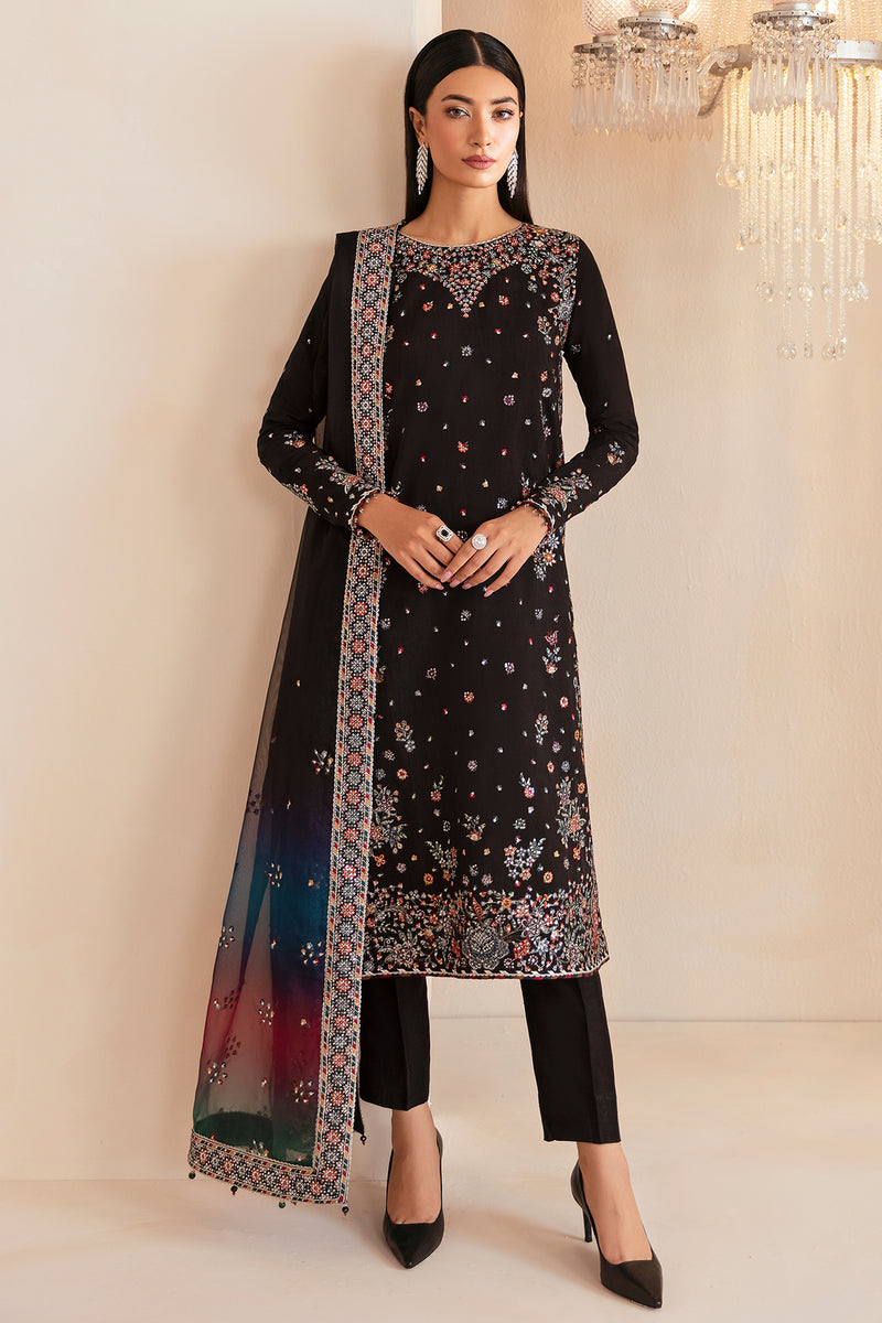 Jazmin 3 Piece Custom Stitched Suit - Black - LB287951