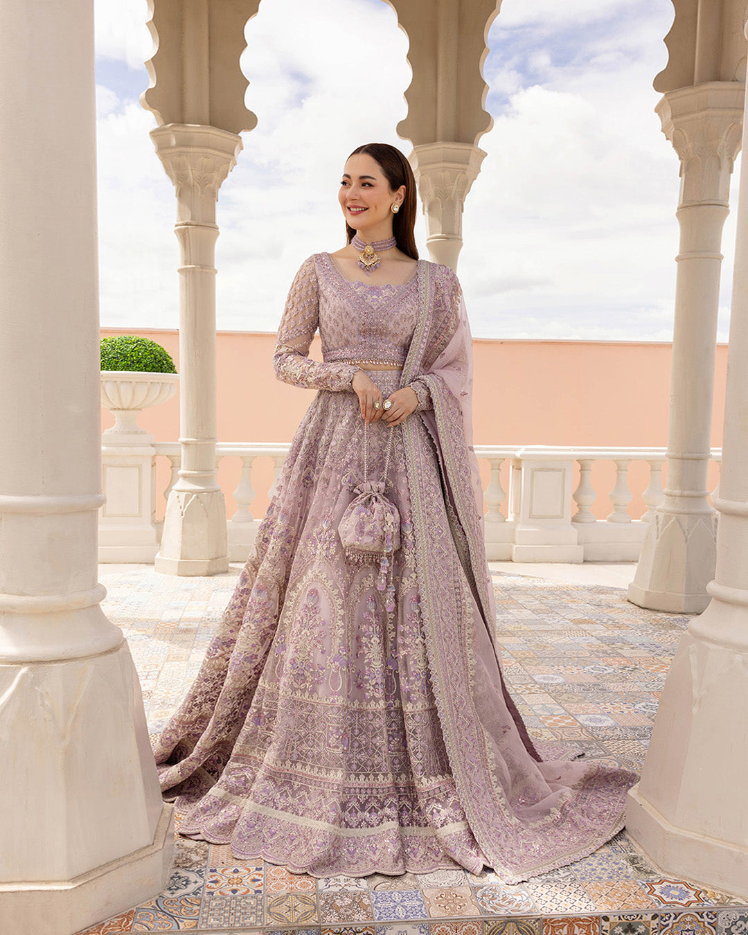 Faiza Saqlain 3 Piece Custom Stitched Suit - Purple - LB288220