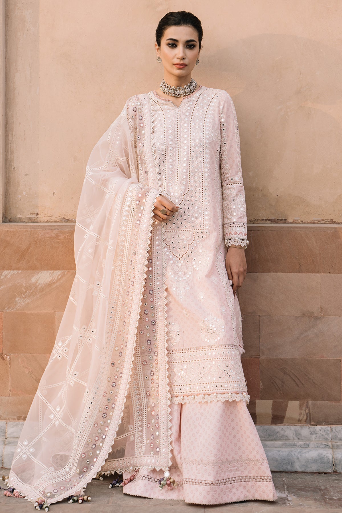 Jazmin 3 Piece Custom Stitched Suit - Pink - LB286522