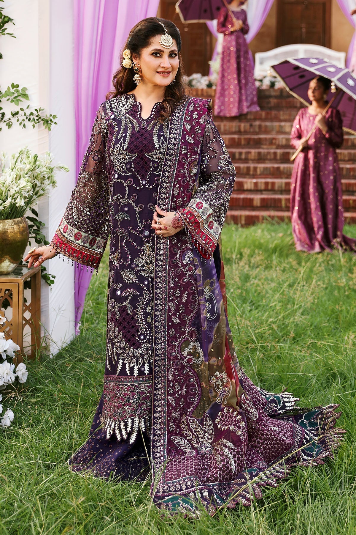 Nureh 3 Piece Custom Stitched Suit - Purple - LB287878