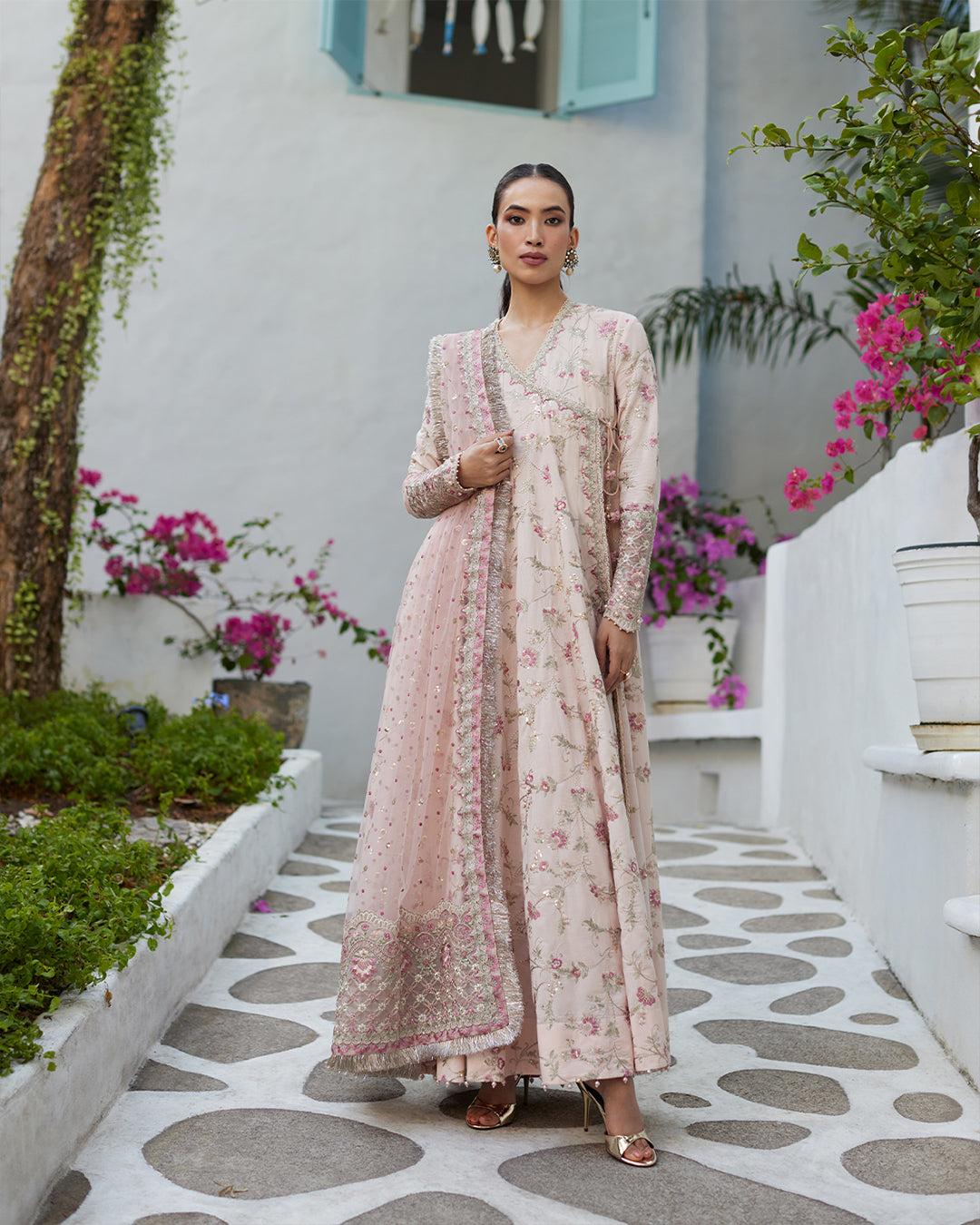 Faiza Saqlain 3 Piece Custom Stitched Suit - Pink - LB286666