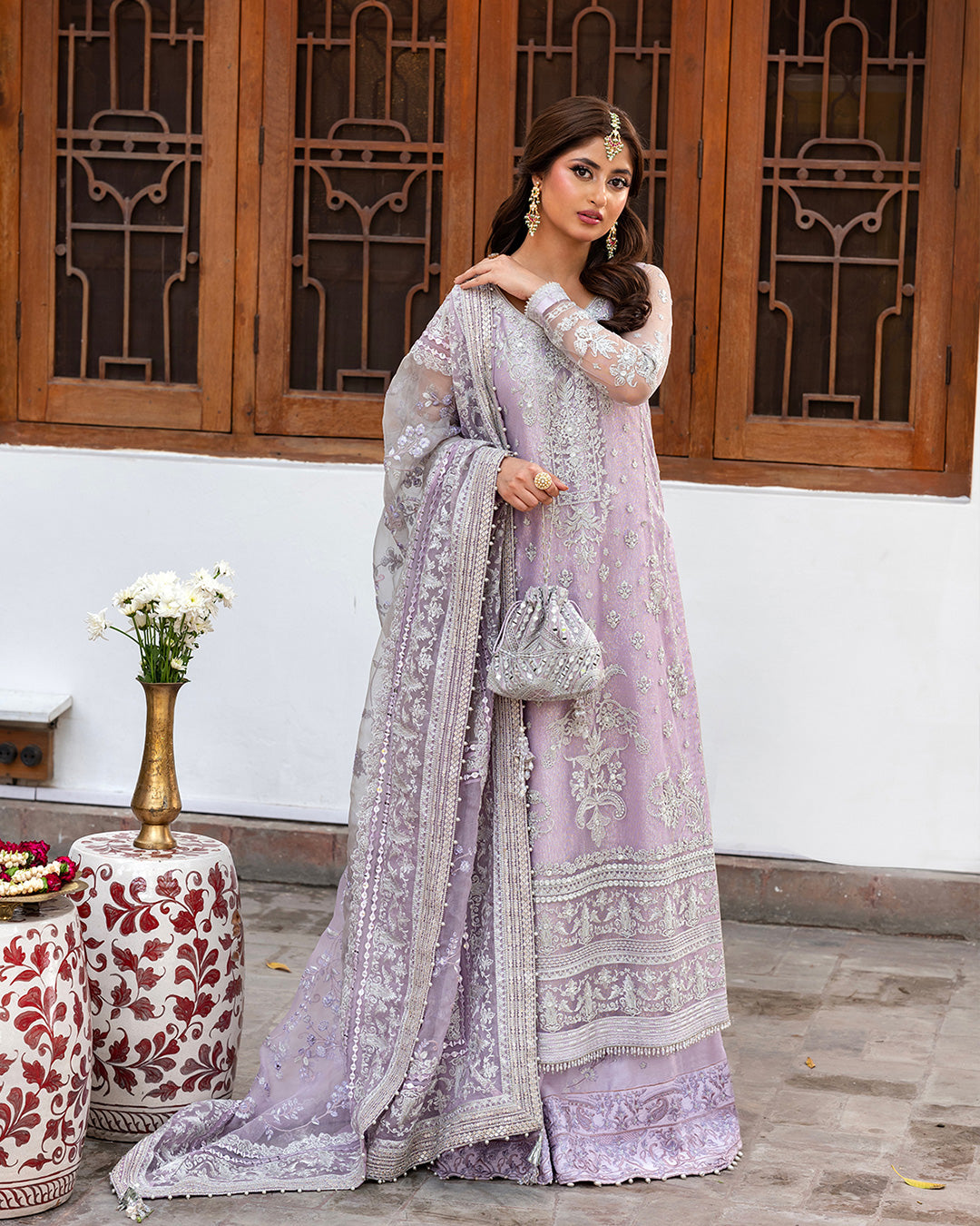 Faiza Saqlain 3 Piece Custom Stitched Suit - Purple - LB27883