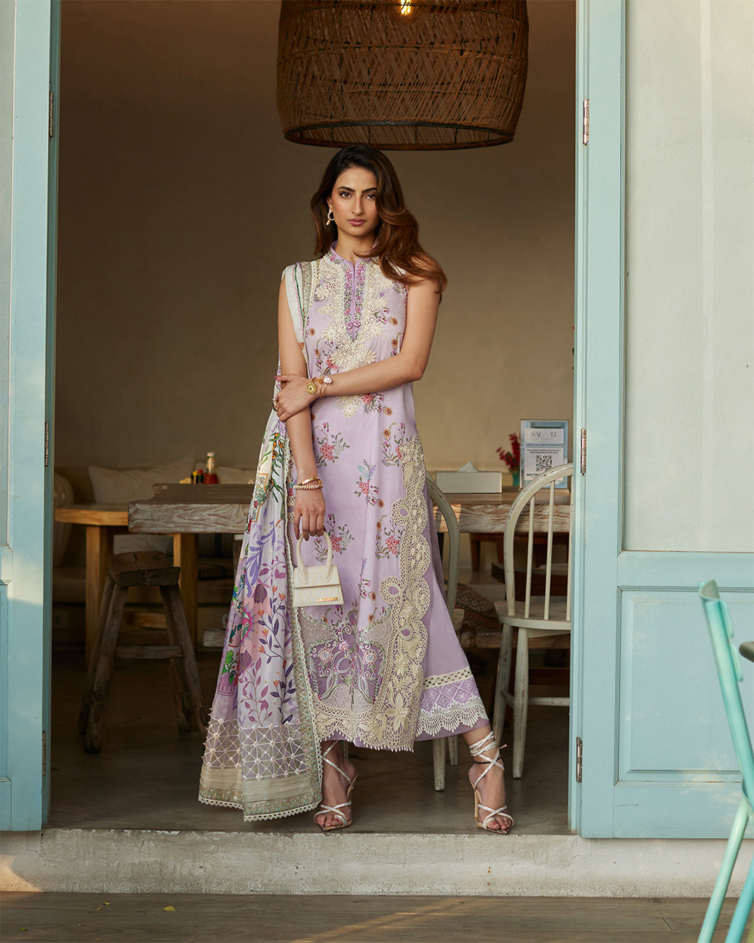 Faiza Saqlain 3 Piece Custom Stitched Suit - Purple - LB286674