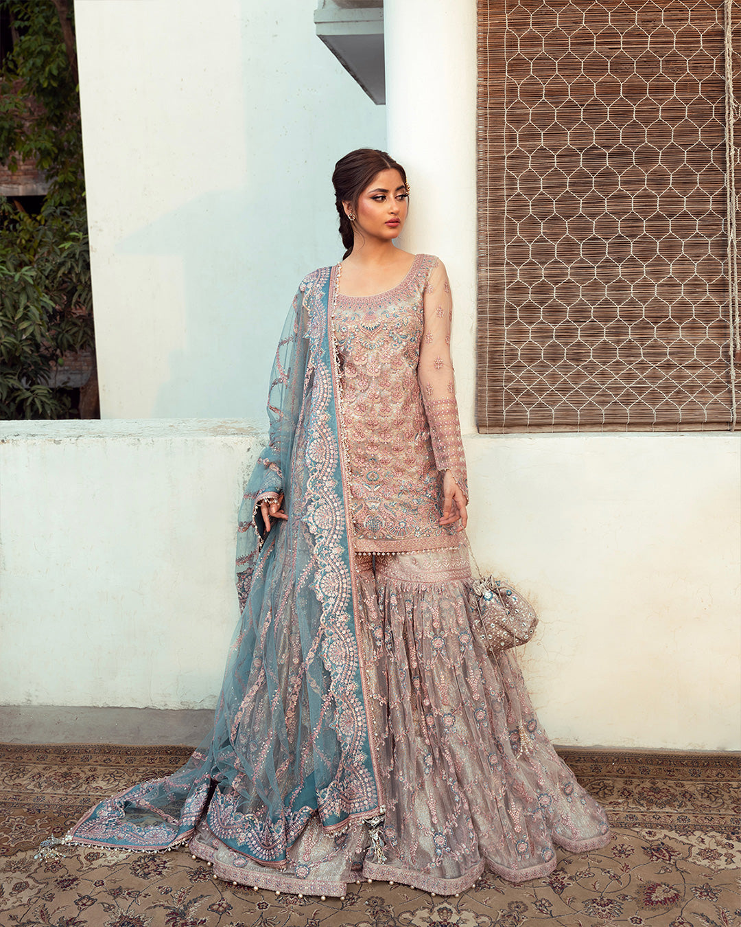 Faiza Saqlain 3 Piece Custom Stitched Suit - Pink - LB27888