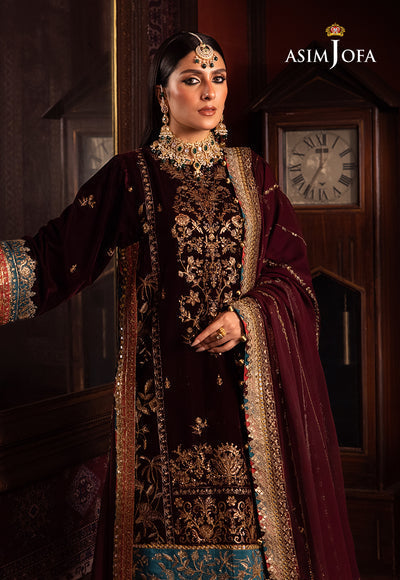 Asim Jofa 3 Piece Custom Stitched Suit - Purple - LB285120