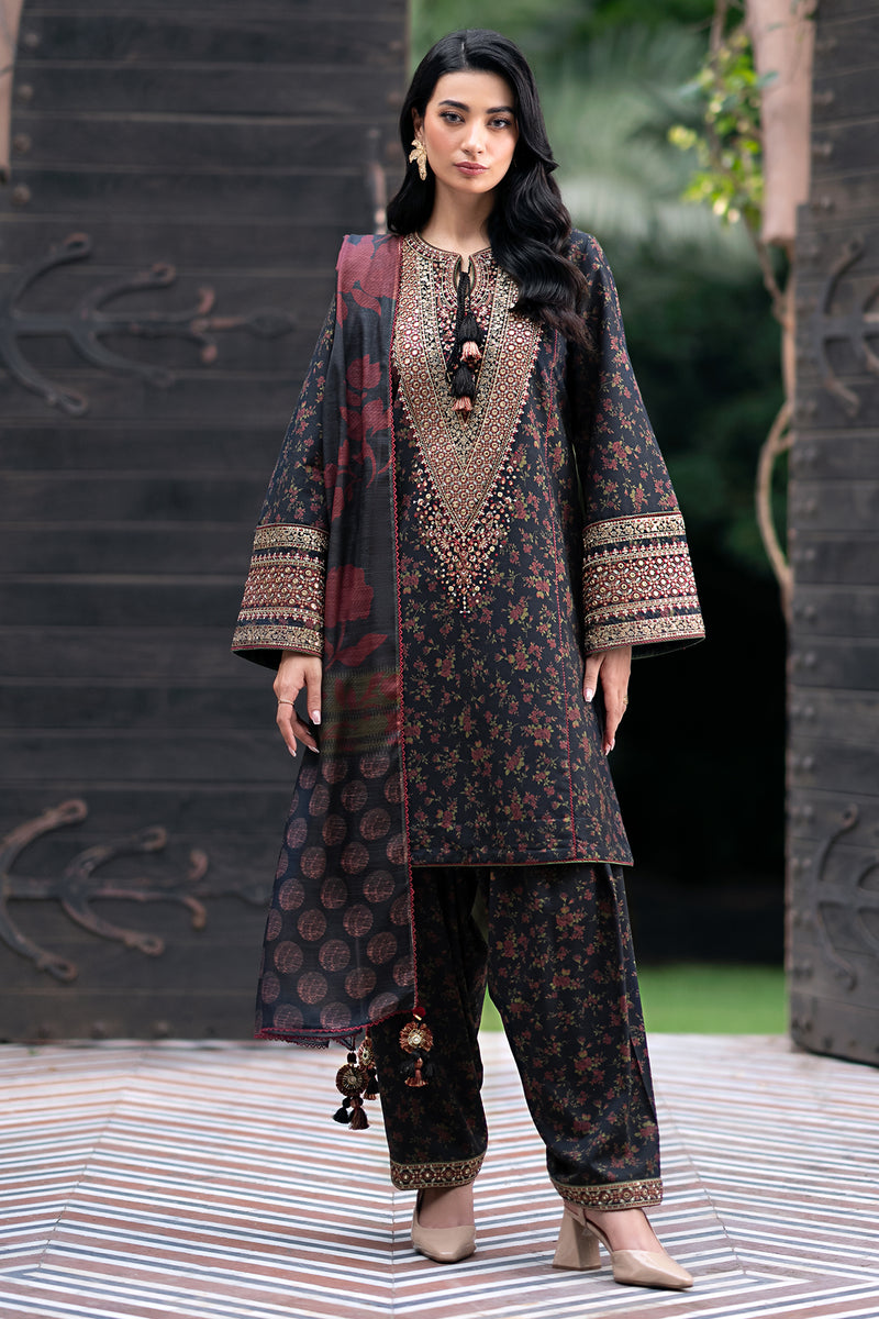 Jazmin 3 Piece Custom Stitched Suit - Black - LB287968