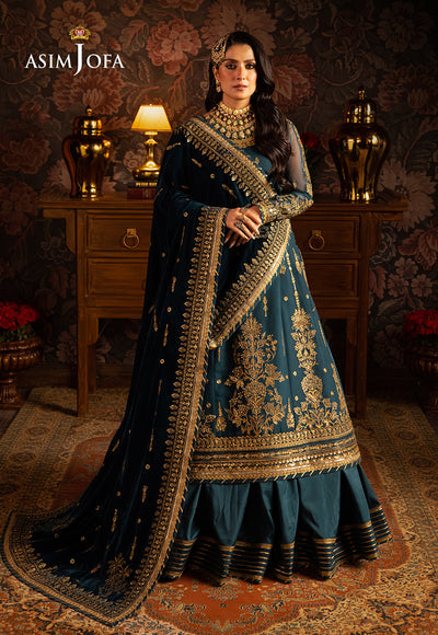 Asim Jofa 3 Piece Custom Stitched Suit - Blue - LB285113