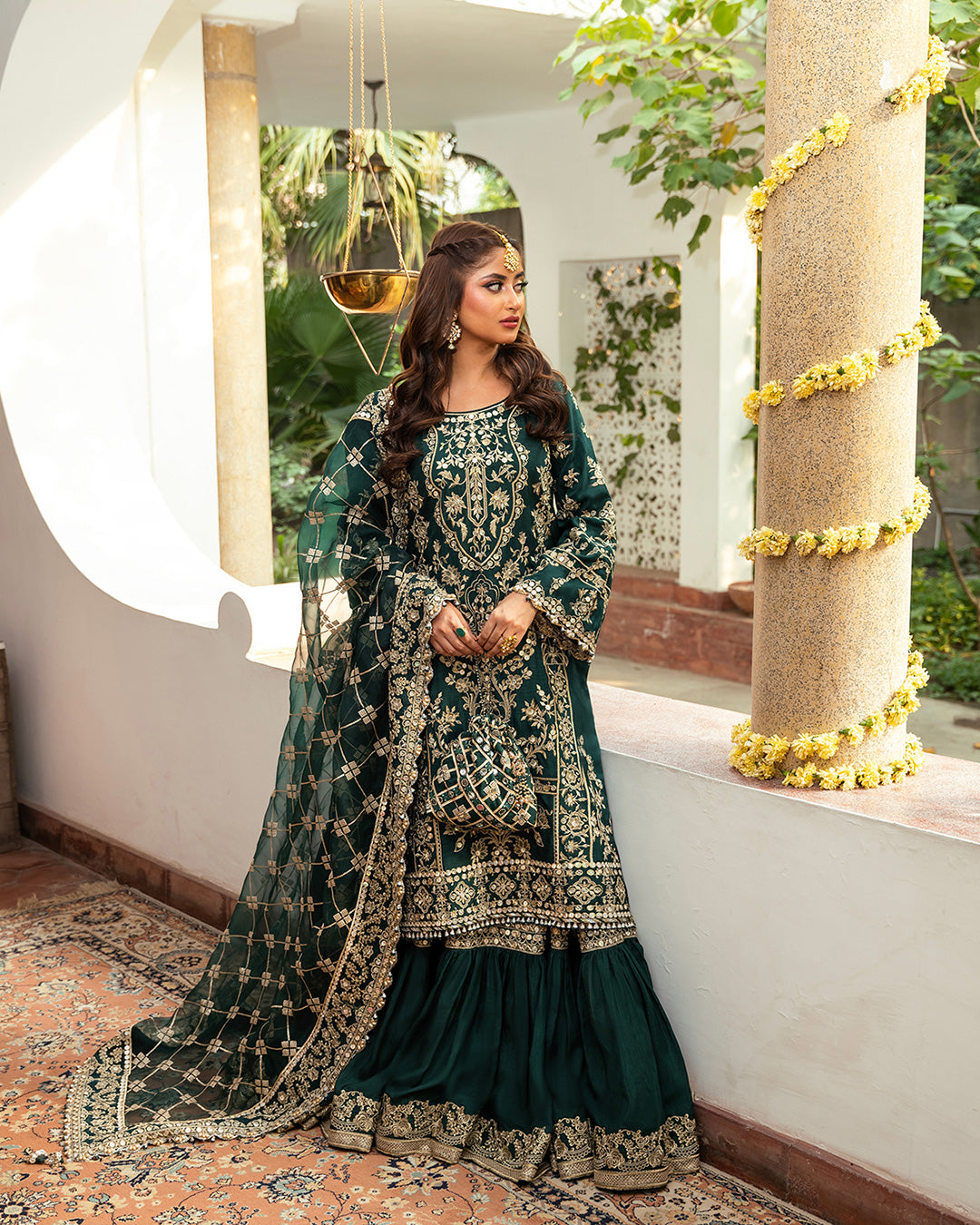 Faiza Saqlain 3 Piece Custom Stitched Suit - Green - LB27889