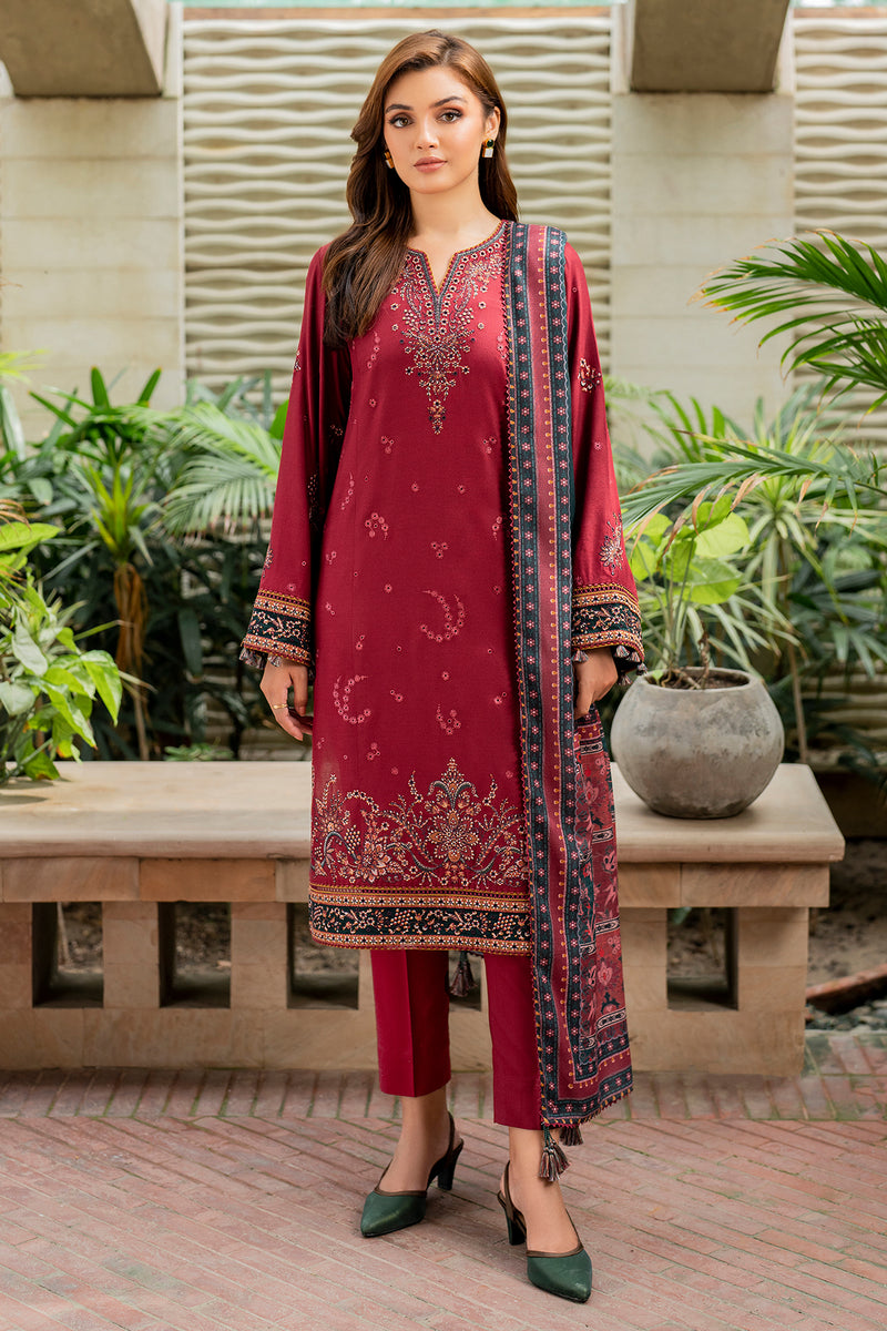 Jazmin 3 Piece Custom Stitched Suit - Red - LB287941