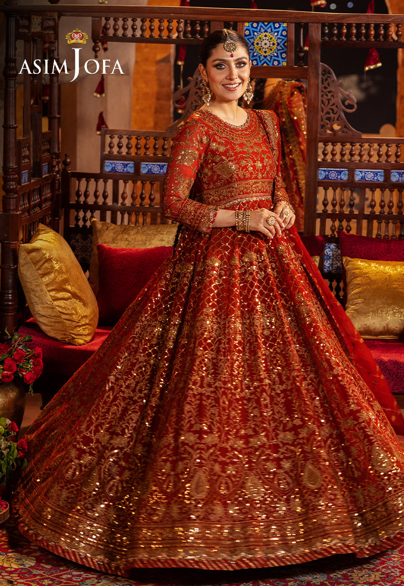 Asim Jofa 3 Piece Custom Stitched Suit - Red - LB286684