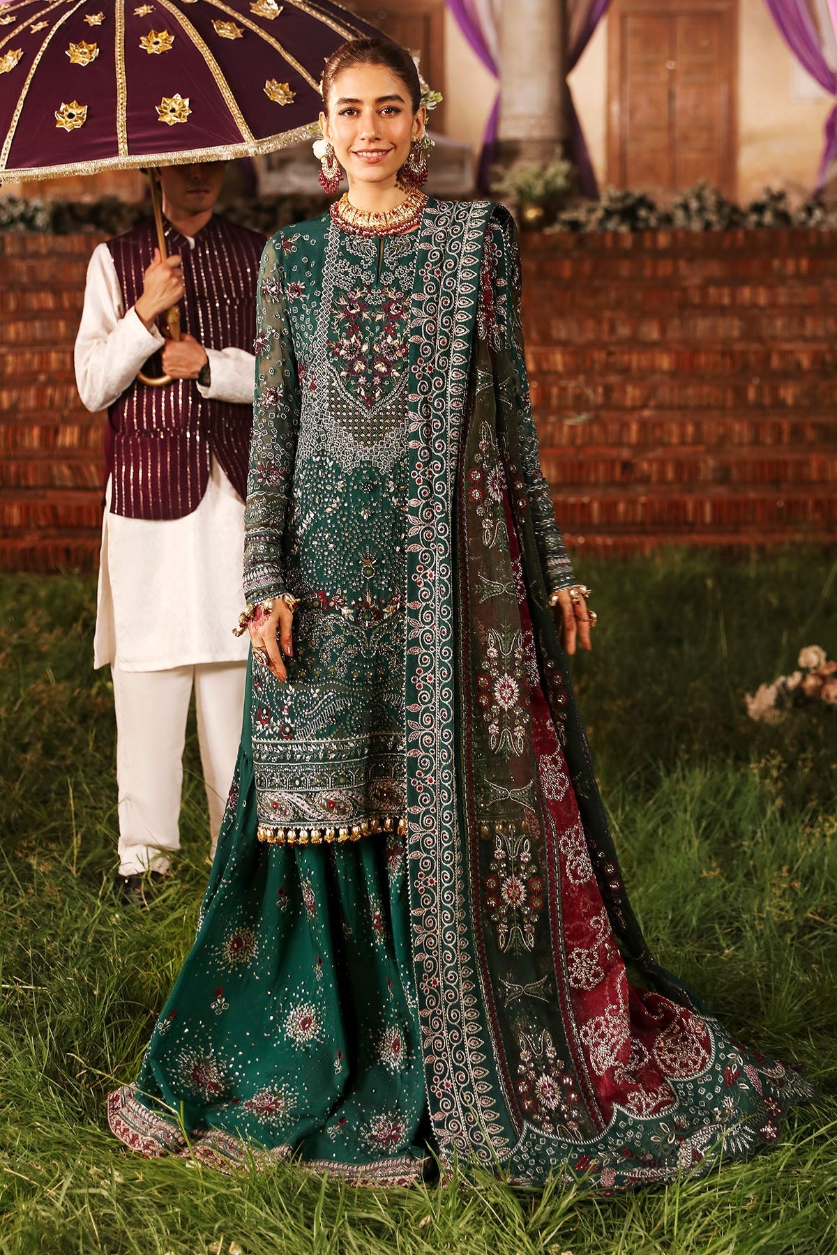 Nureh 3 Piece Custom Stitched Suit - Green - LB287880