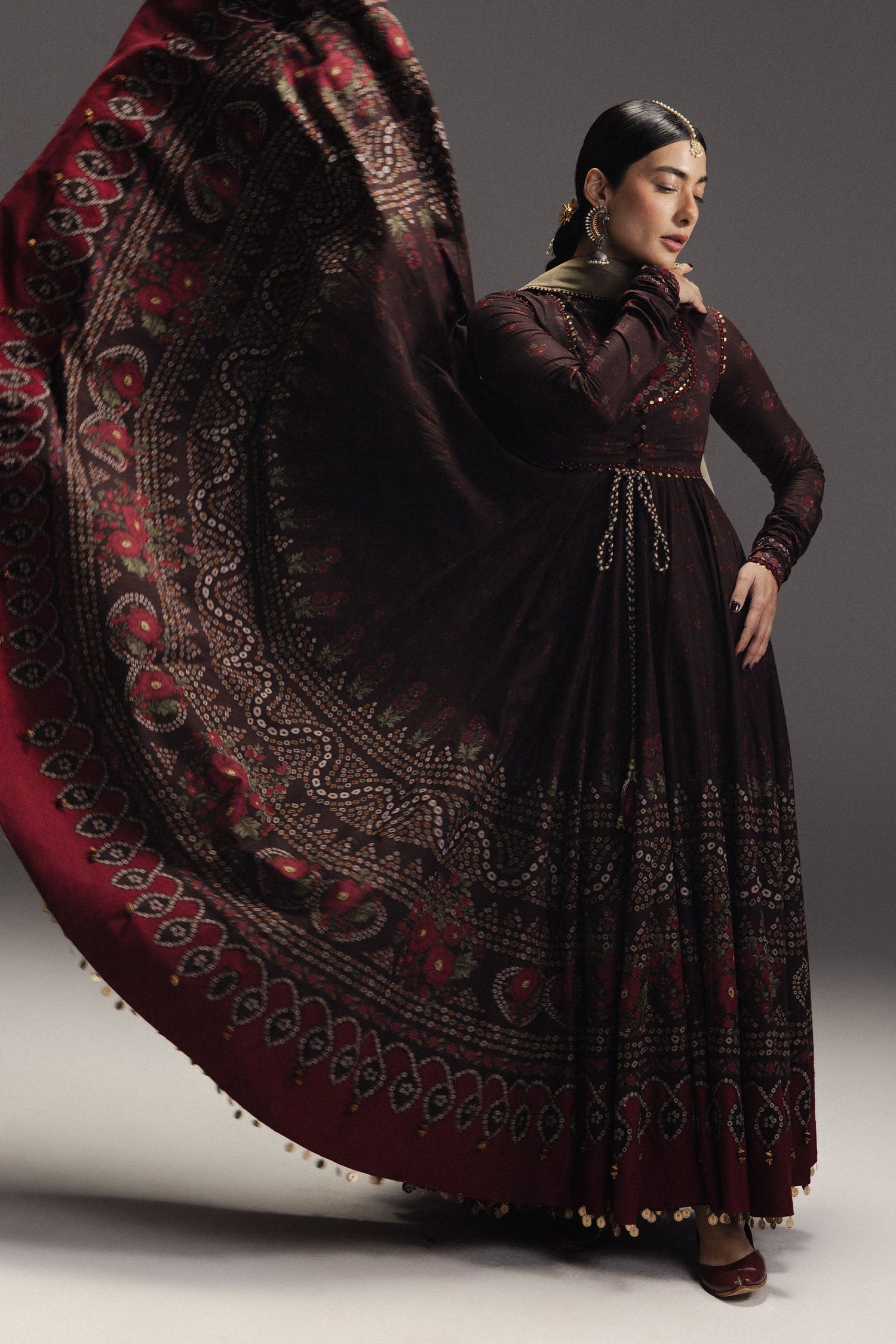 Zara Shahjahan 3 Piece Custom Stitched Suit - Brown - LB31697