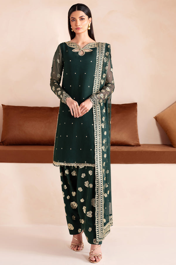 Farasha 3 Piece Custom Stitched Suit - Green - LB289066