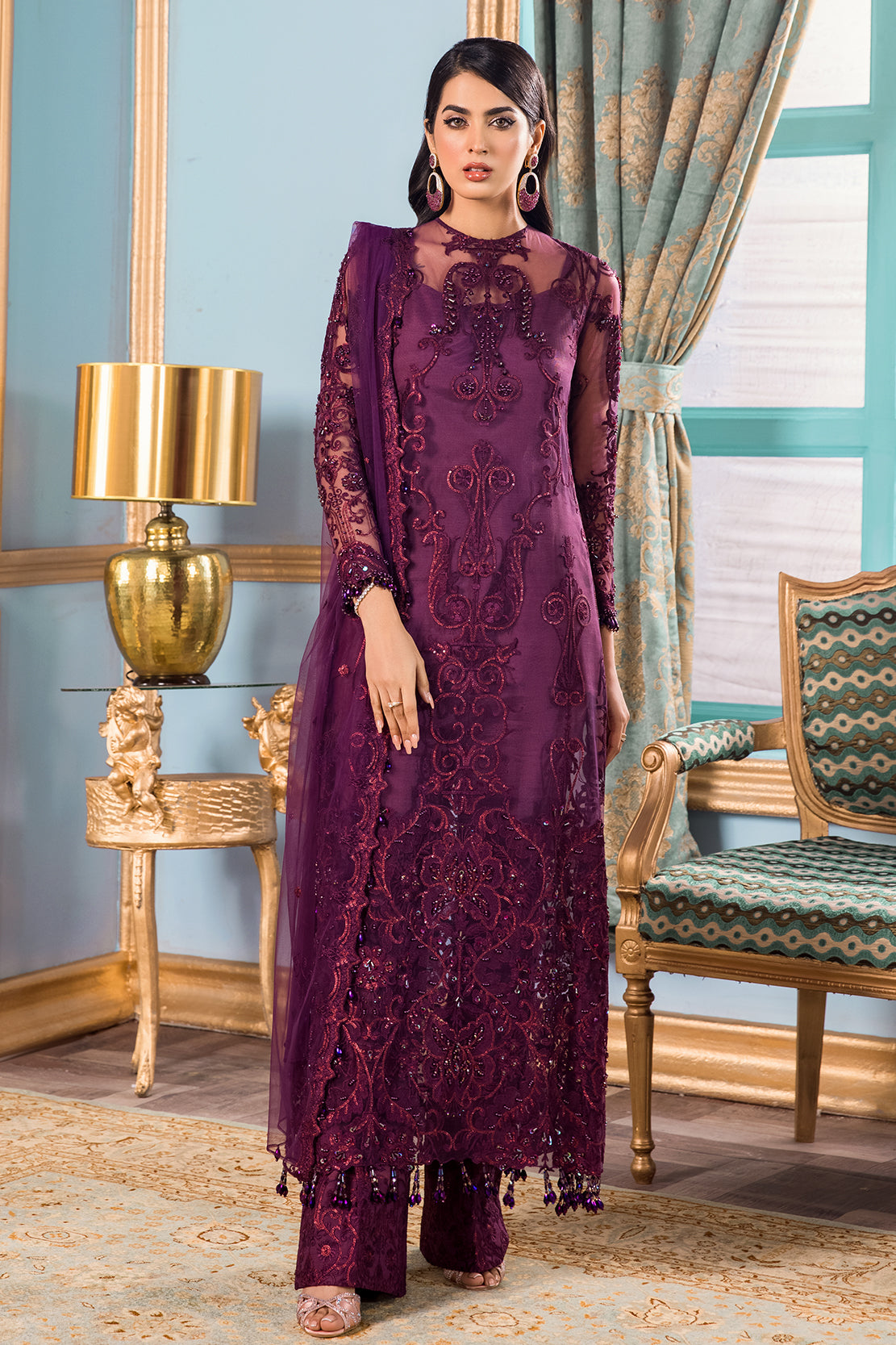 Reign 3 Piece Custom Stitched Suit - Purple - LB24626