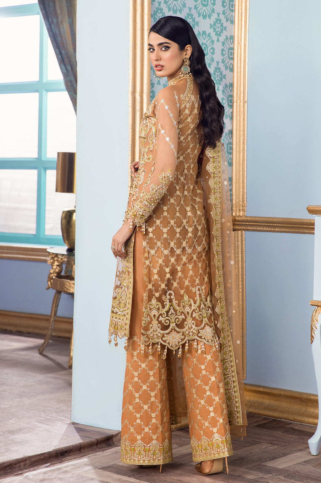 Reign 3 Piece Custom Stitched Suit - Orange - LB24625