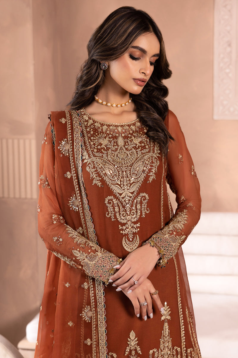 Jazmin 3 Piece Custom Stitched Suit - Brown - LB287443