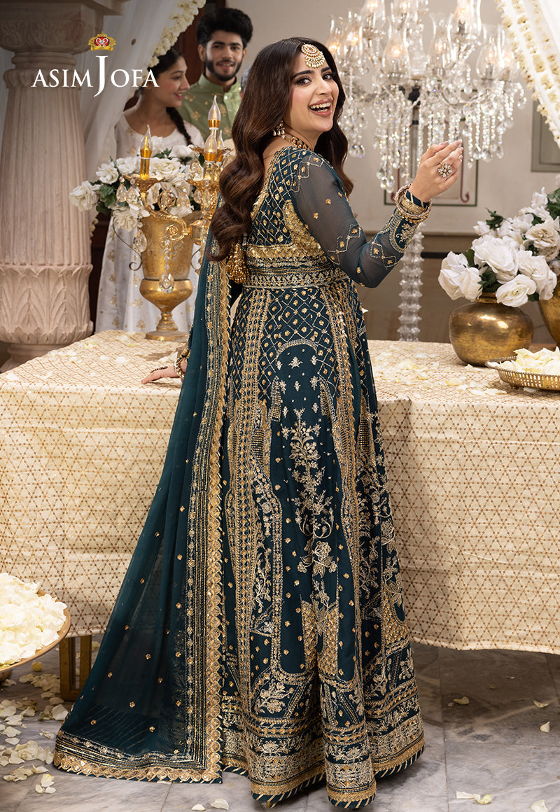 Asim Jofa 3 Piece Custom Stitched Suit - Green - LB285484