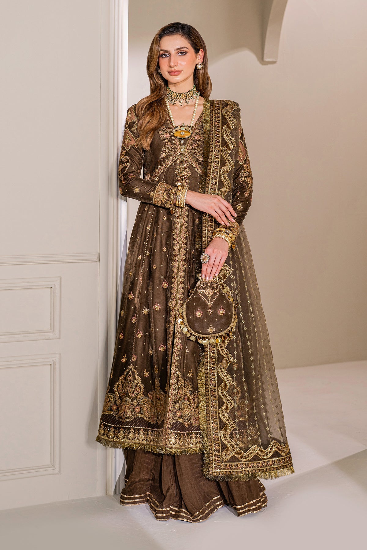 Libasco Baroque 3 Piece Custom Stitched Suit - Brown - LB288273