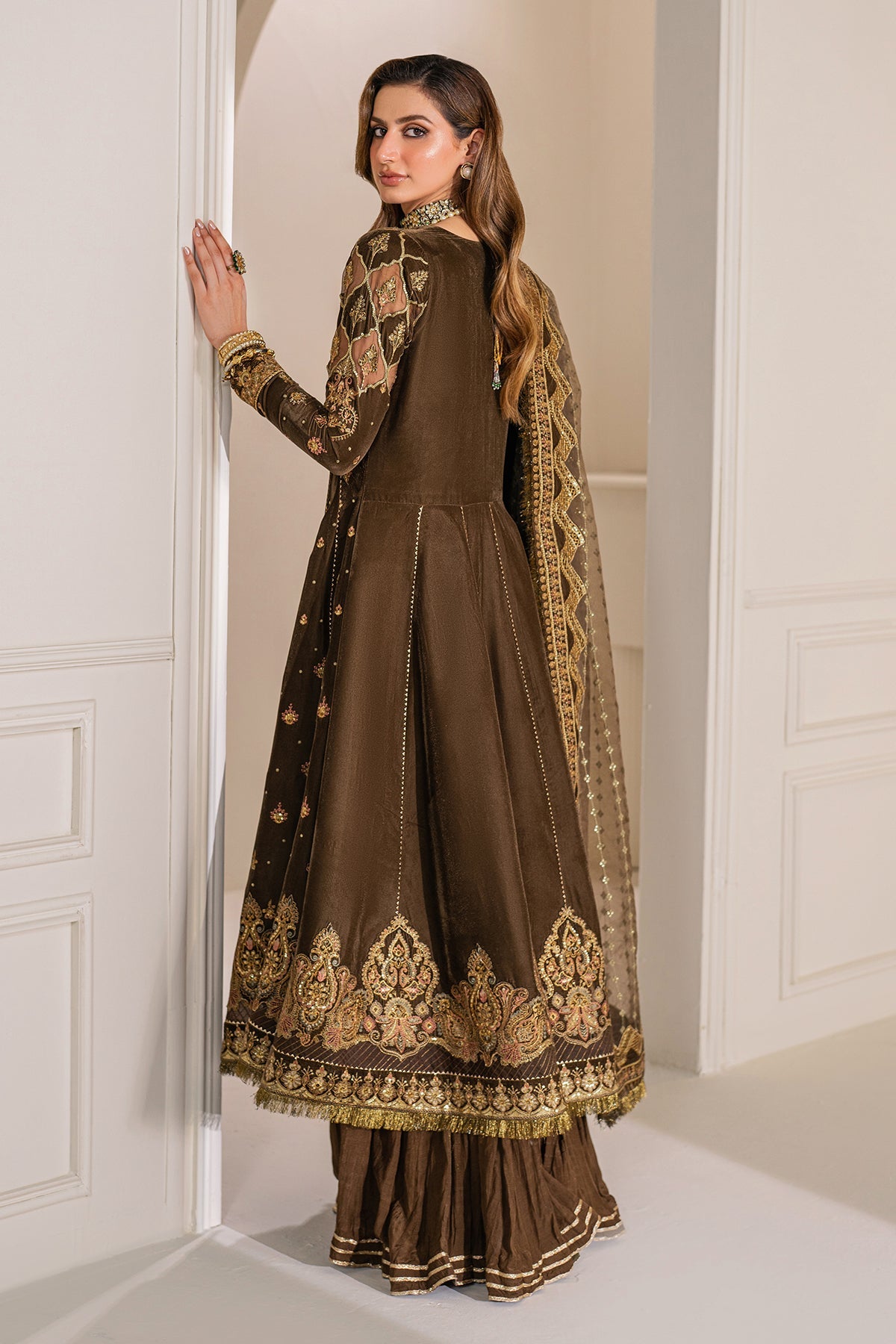 Baroque 3 Piece Custom Stitched Suit - Brown - LB288273