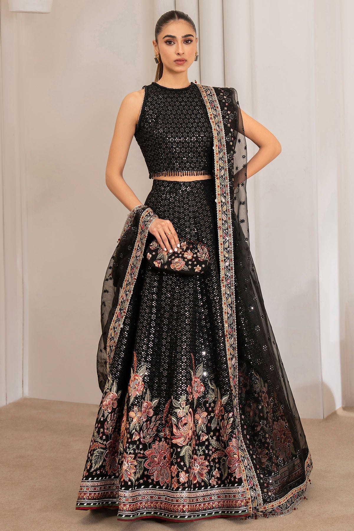 Jazmin 3 piece Custom Stitched Suit - Black - LB285466