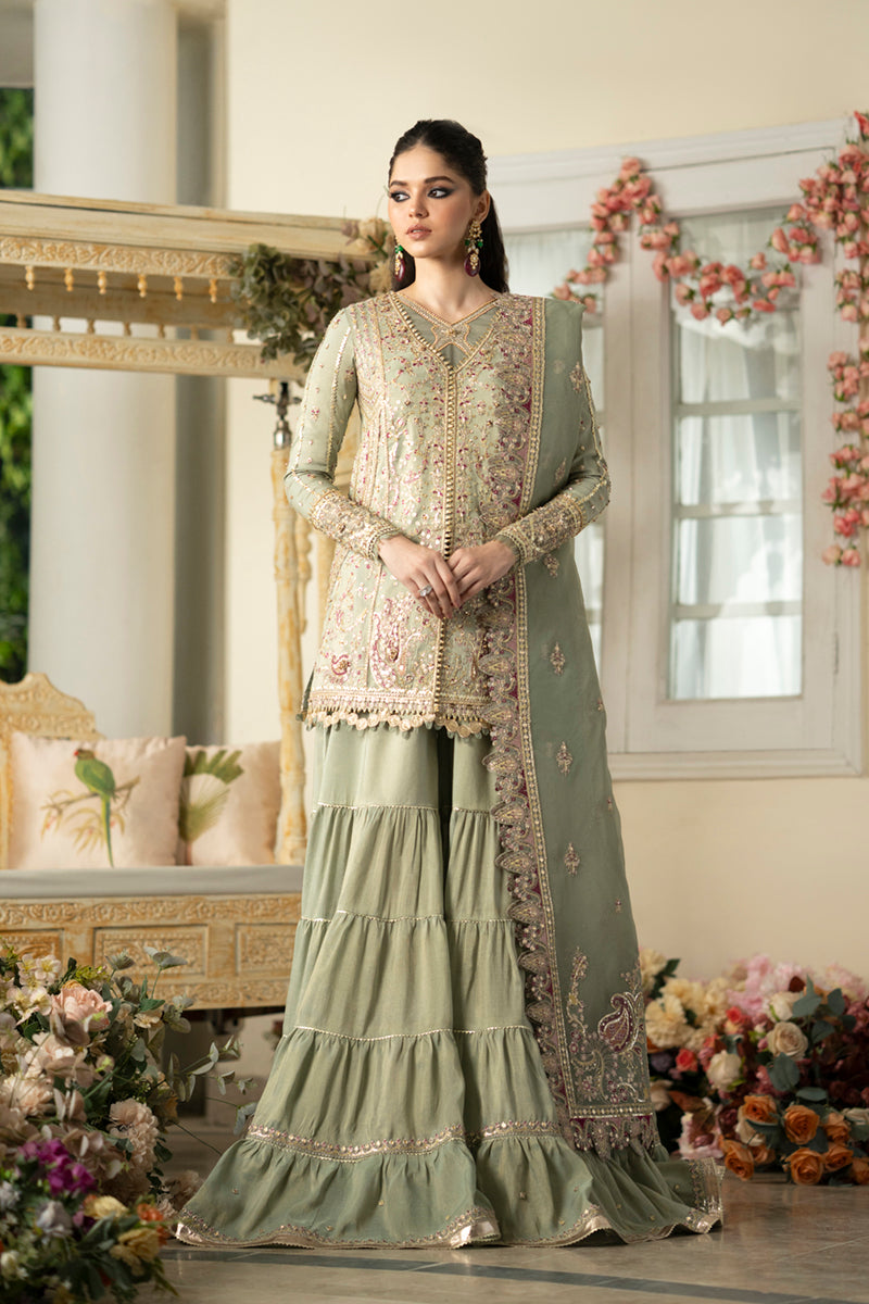 Qalamkar 3 Piece Custom Stitched Suit - Green - LB289060