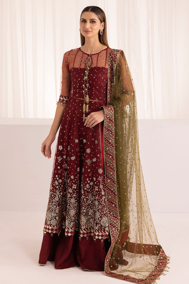 Jazmin 3 Piece Custom Stitched Suit - Maroon - LB287950