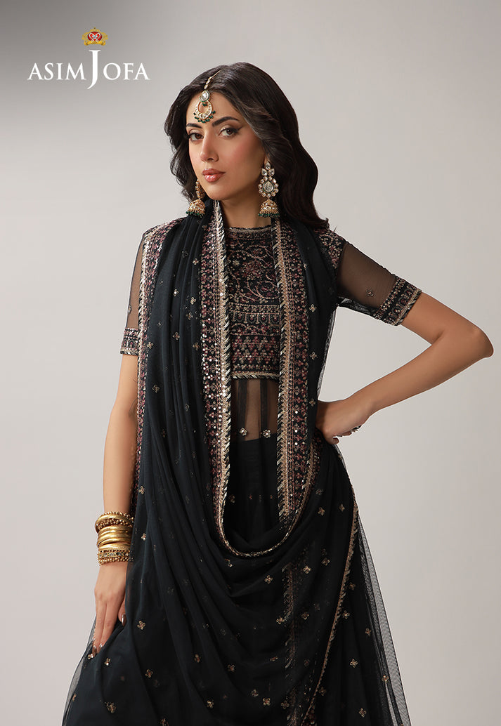 Asim Jofa 3 Piece Custom Stitched Suit - Teal Green - LB31629